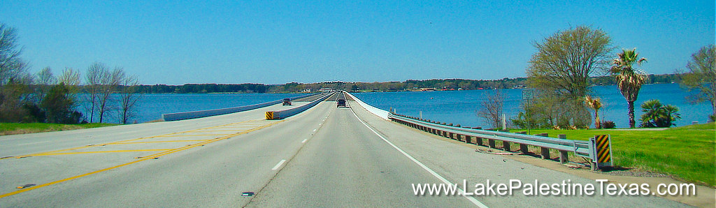 State Highway 155 Bridge over Lake Palestine, looking south, between Coffee City and Dogwood City, Texas