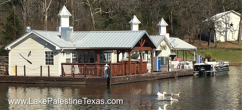 The Villages marina, grill and boat launching area on Lake Palestine in East Texas